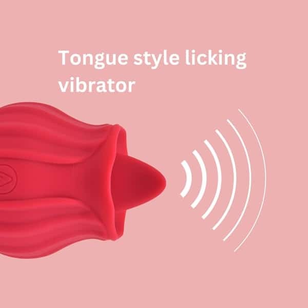 Loving Joy Rose Licking Clitoral Vibrator Red