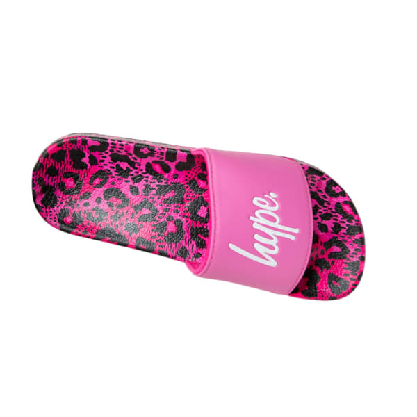 Hype Girls Leopard Script Sliders (12)