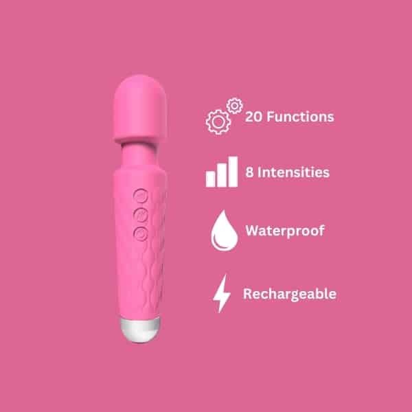 Loving Joy 20 Function Wand Vibrator Sex Toy Pink