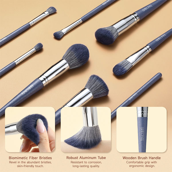 Livingandhome 16pcs Professional Makeup Brush Set-Gray