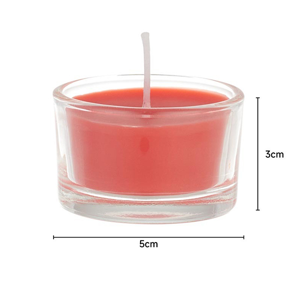 Livingandhome 6Pcs Vegetable Wax Scented Candle Set -Red