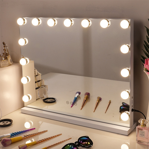 Livingandhome Tabletop Hollywood Vanity Mirror with Lights