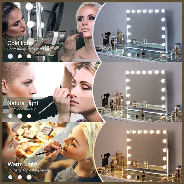 Livingandhome Hollywood Vanity LED Lighted Makeup Mirror