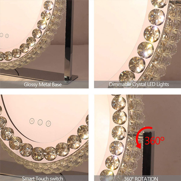 Livingandhome Crystal LED Hollywood Vanity Mirror