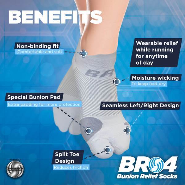 Orthosleeve BR4 Bunion Relief Socks Grey - M