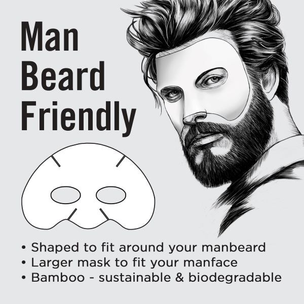 Fuss Free Naturals Mens Anti-Ageing Face Mask, Bearded