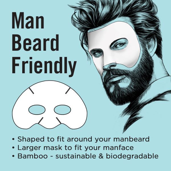 Fuss Free Naturals Mens Hydrating Face Mask, Bearded