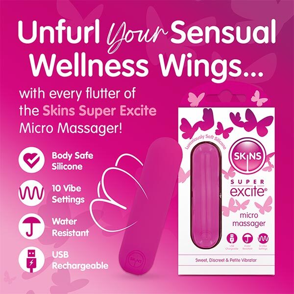 Skins Super Excite Rechargeable Pink Bullet - 10 Functions