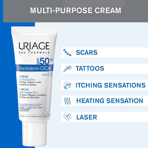 Uriage Bariéderm-CICA Cream With Copper-Zinc SPF50+ 40ml