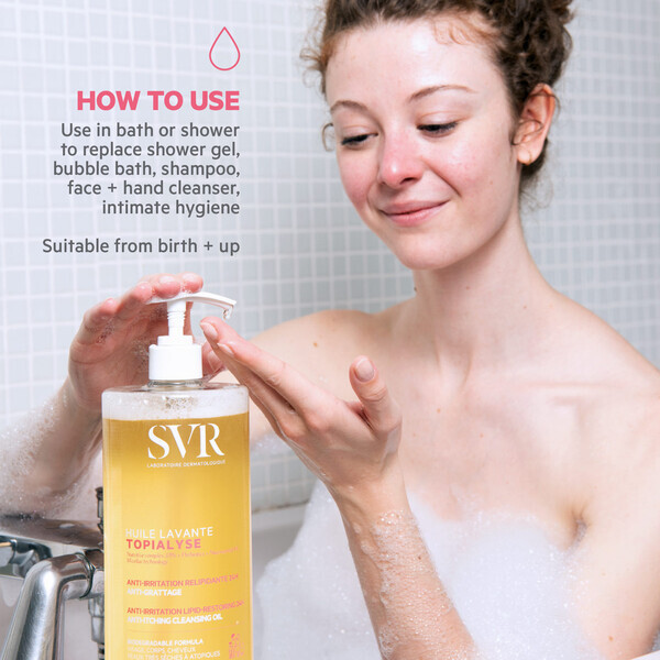 SVR TOPIALYSE Moisturising Face & Body Shower Oil, Refill 1L