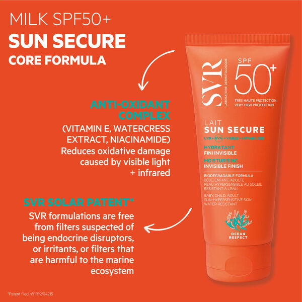 SVR SUN SECURE SPF 50+ Face & Body Sunscreen Milk 100ml