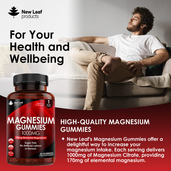 New Leaf - Magnesium Gummies 60 Sugar Free 1000mg Gummies