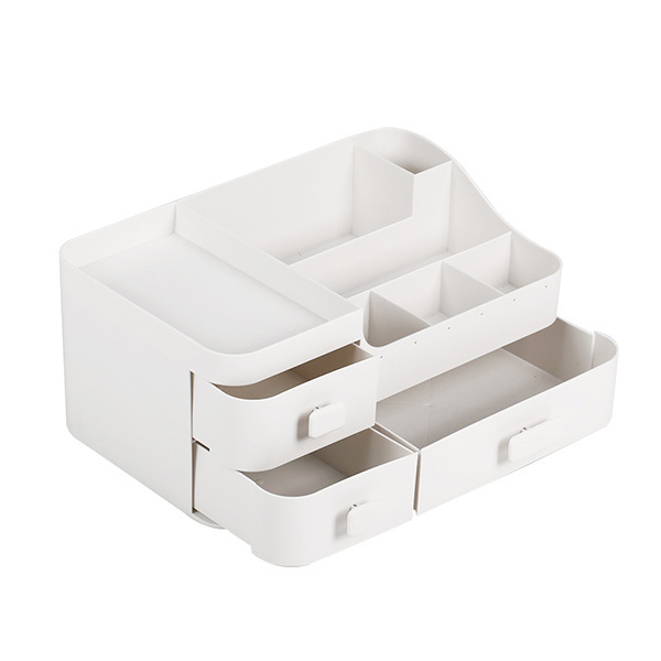 Livingandhome White Plastic Makeup Drawer Organizer