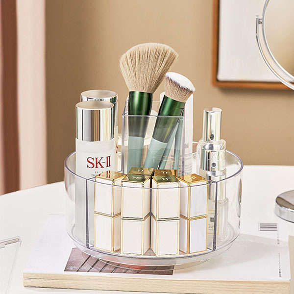 Livingandhome Circular Chic Transparent Makeup Storage