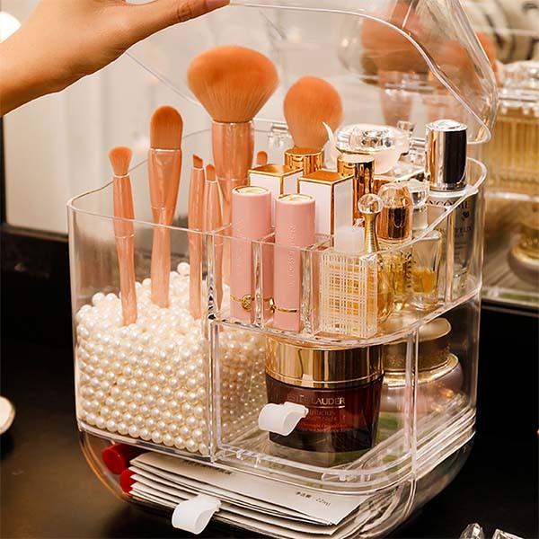 Livingandhome Large Acrylic Transparent Makeup Organizer