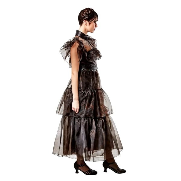 Wednesday Womens Dance Wednesday Addams Costume Dress (L)