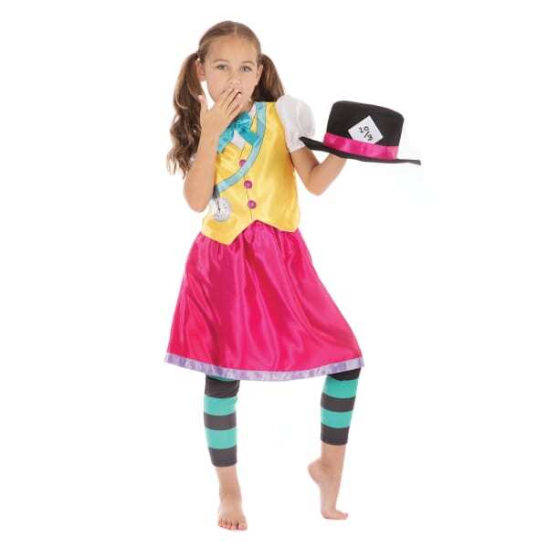 Bristol Novelty rens/Girls Mad Hatter Girl Costume (S)