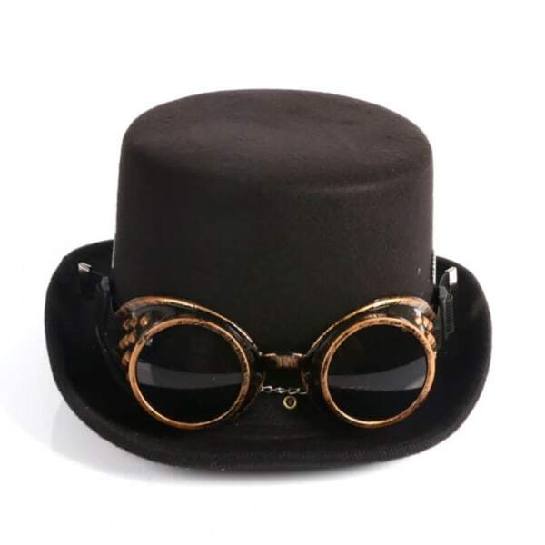 Bristol Novelty Adults Steampunk Top Hat And Goggles