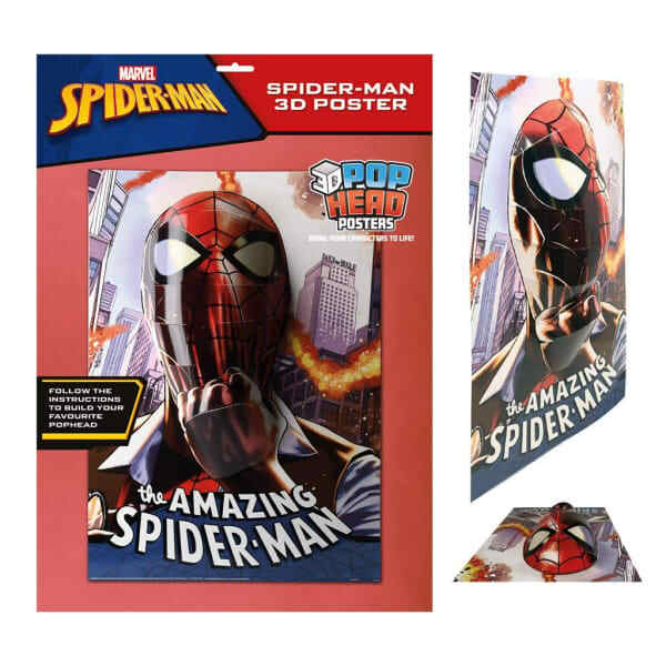 Spider-Man Popheads 3D Poster (44cm x 31.2cm x 0.5cm)