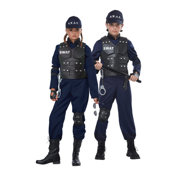 California Costumes Kids SWAT Police Large