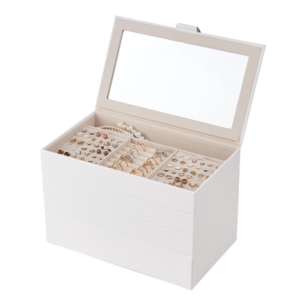 Livingandhome Jewellery Storage Box with Transparent Lid