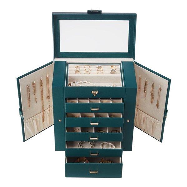 Livingandhome Jewellery Box with Drawers and Mirror