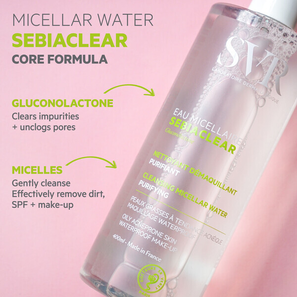 SVR SEBIACLEAR Cleansing Micellar Water for Oily Skin 400ml