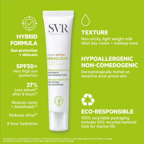 SVR SEBIACLEAR SPF50+ Mattifying Anti-Blemish Sunscreen 40ml