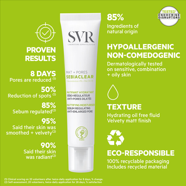 SVR SEBIACLEAR MAT+PORES Sebum-Regulating Face Fluid 40ml