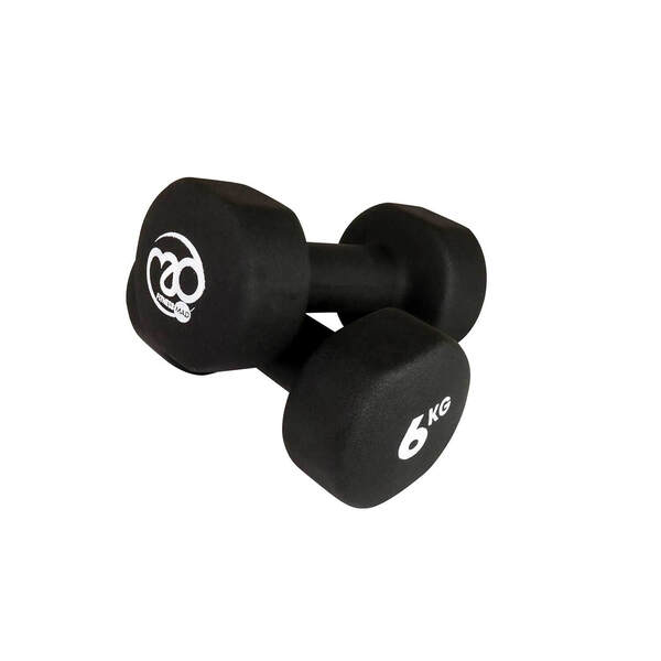 Fitness Mad 6kg Dumbbells Black