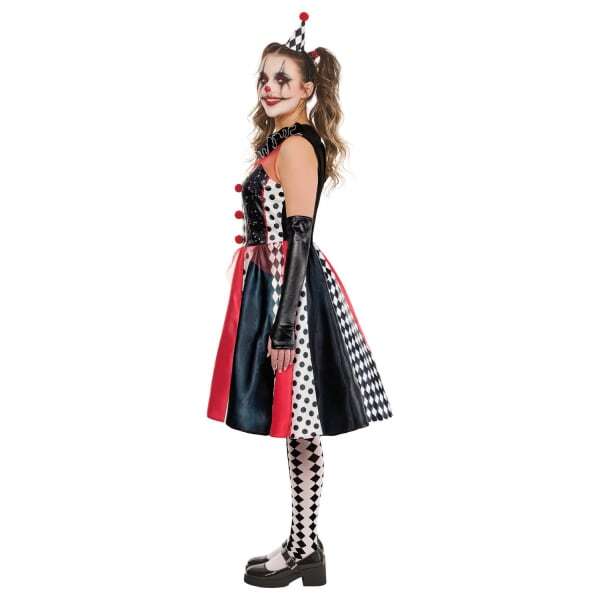 Bristol Novelty Womens Clown Monochrome Costume (M)