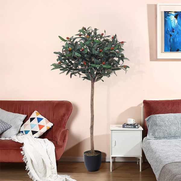 Livingandhome Artificial Olive Tree Decorative Plant 120cm