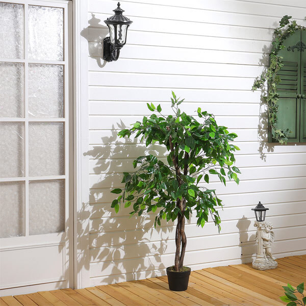 Livingandhome Artificial Green Banyan Tree UV Resistant