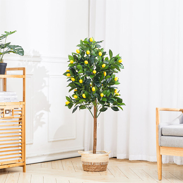 Livingandhome Artificial Potted Lemon Tree 120cm