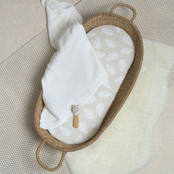 The Tiny Bed Co. Basket Changing Mat - Palm Bay (Greige)