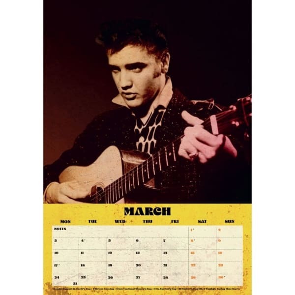 Elvis Presley 2025 A3 Wall Calendar (42cm x 30cm)