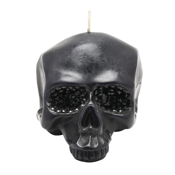 Hocus Pocus Medium Black Skull Candle