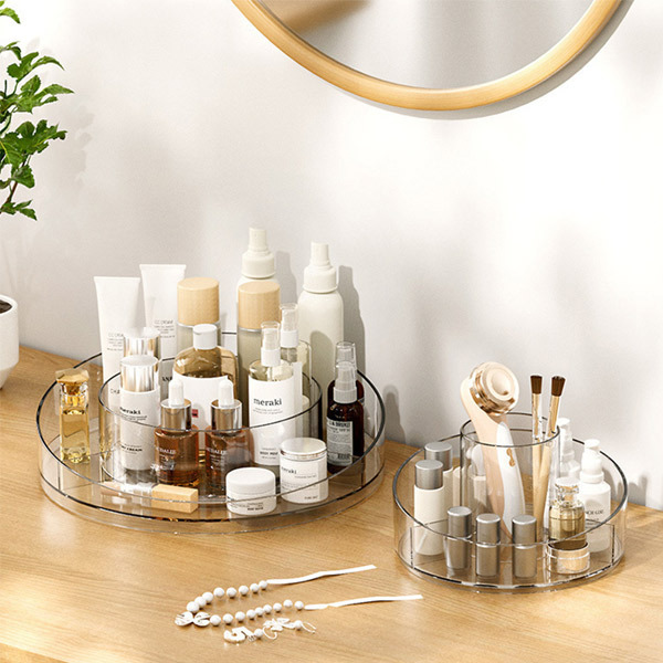 Livingandhome Circular Chic Makeup Storage with Brush Holder