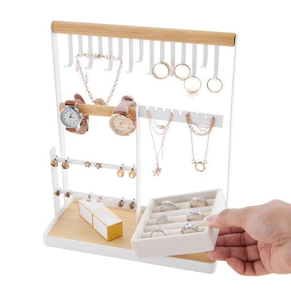 Livingandhome Stylish Jewelry Display Stand with 3 tiers