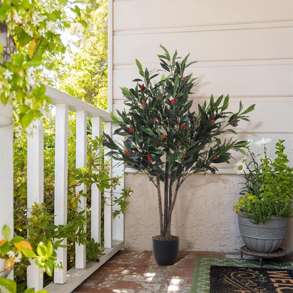 Livingandhome Artificial Olive Tree Decorative Plant