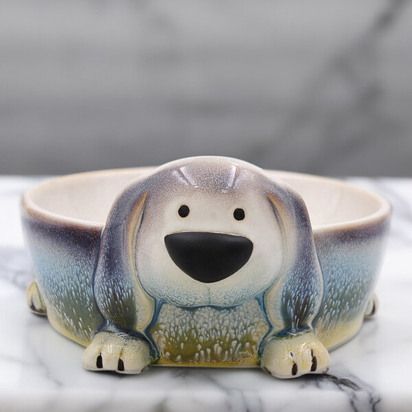 Faithful Friends Blue Dog Bowl