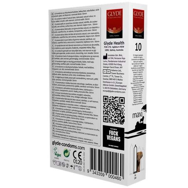 Glyde Ultra Extra Large & Wide Vegan Condoms 10 Pack