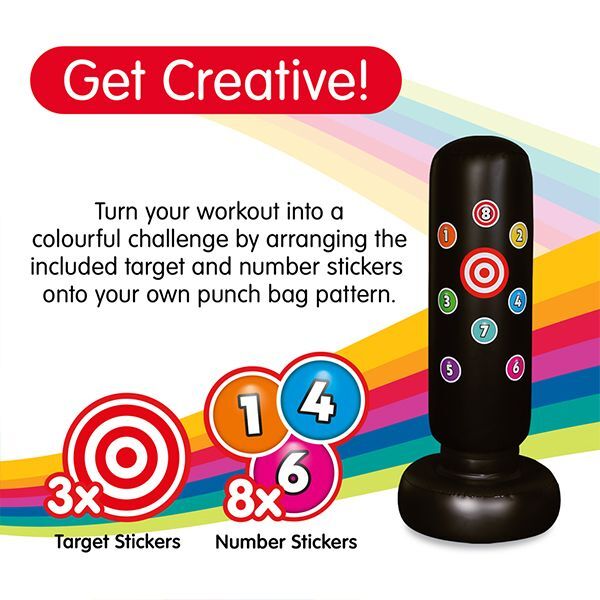 Rainbow Colours -  Inflatable Punchbag With Stickers