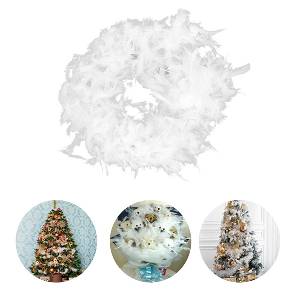 Livingandhome White Feather Boa Christmas Tree Decoration