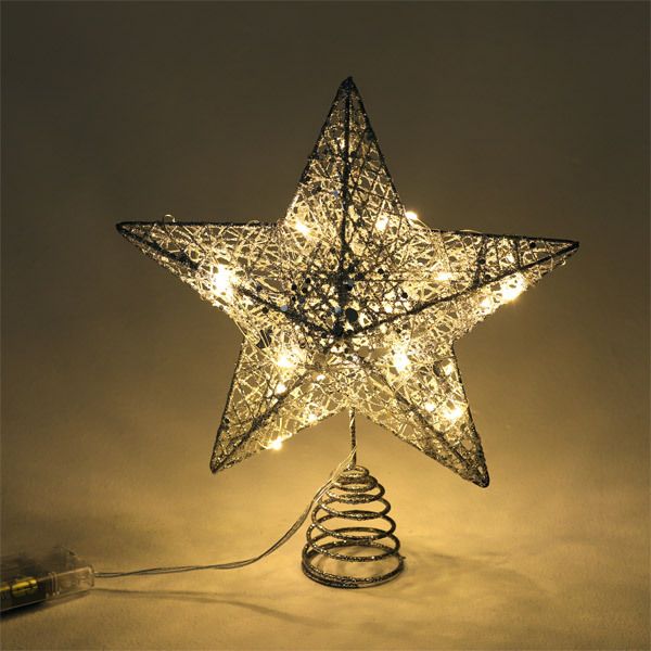 Livingandhome Star Sequins Christmas Tree Topper Large