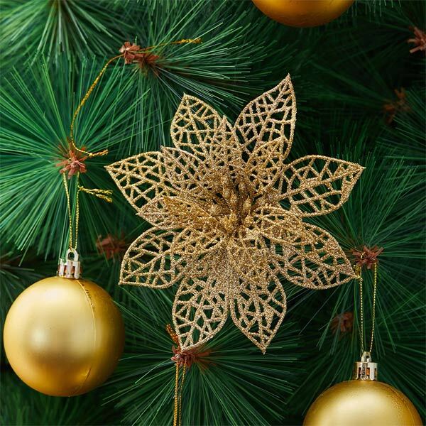 Livingandhome Artificial Christmas Tree Flowers Set