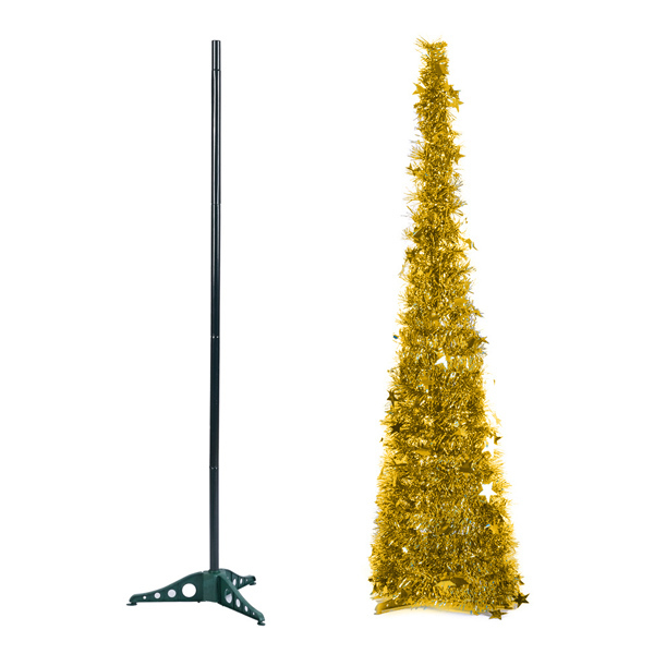 Livingandhome Collapsible Pop Up Tinsel Christmas Tree