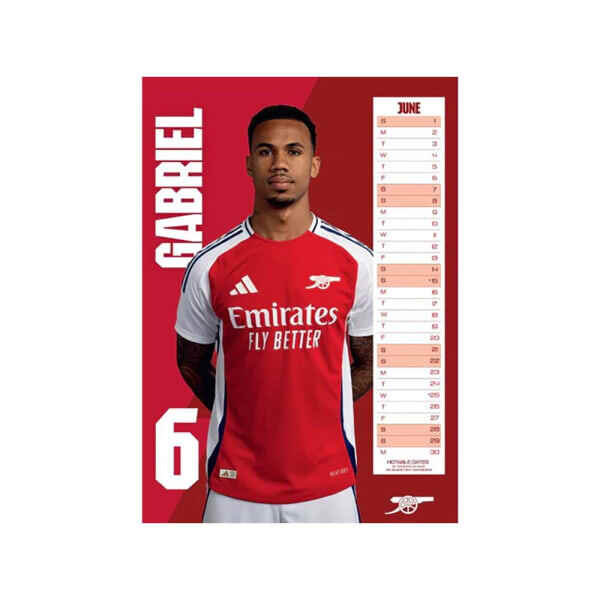 Arsenal FC 2025 A3 Wall Calendar