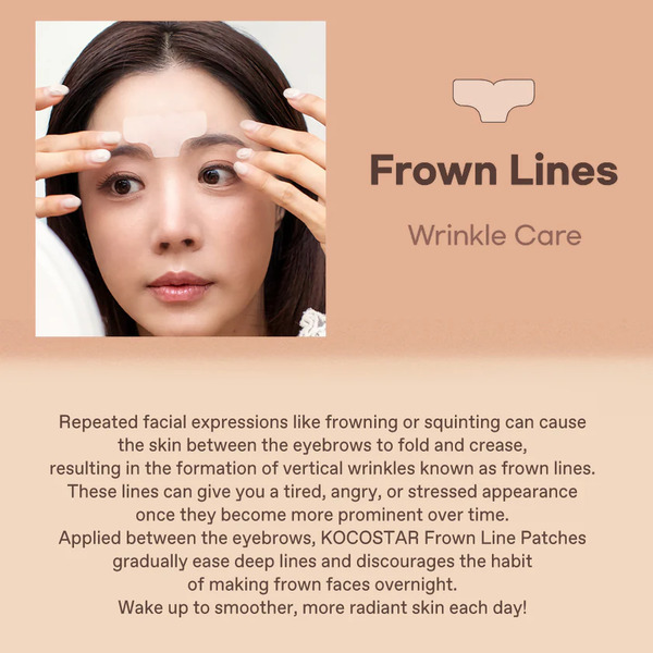 KOCOSTAR Ultimate Face Patches - Frown Lines 6 pcs Overnight