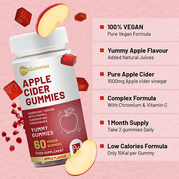 Prowise Vegan Apple Cider Vinegar Gummies Apple Flavour